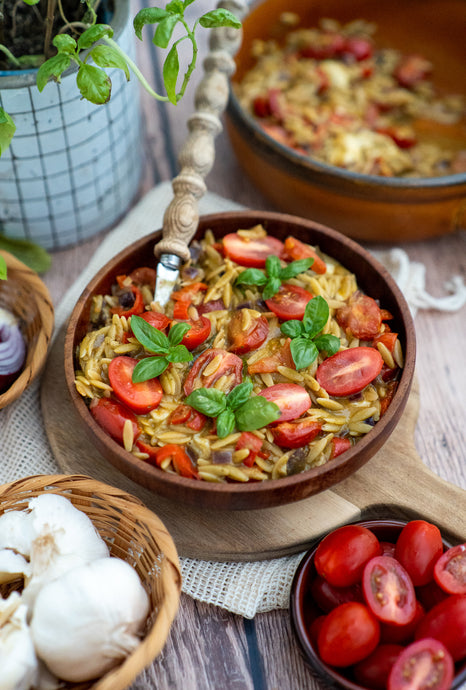 Orzo Caprese met Groene Pesto